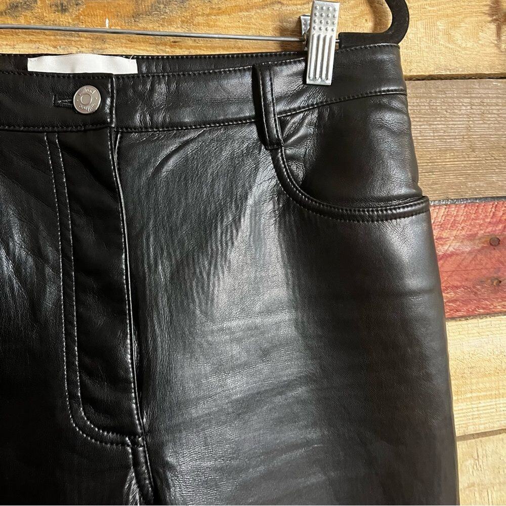 Aritzia Wilfred The Melina Pant Black Vegan Leather Pants Size 8 - Picture 6 of 12